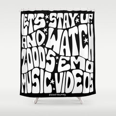 2000's Emo Music Video Shower Curtain