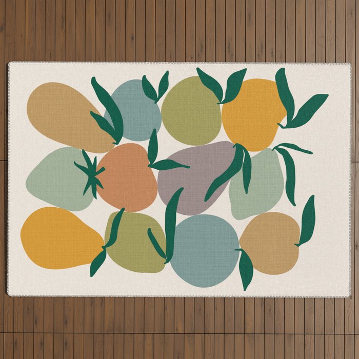 2025 EARTHY FRUIT MARKET CALENDAR Outdoor Rug