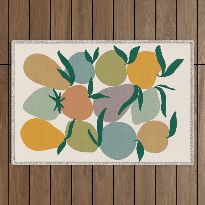 2025 EARTHY FRUIT MARKET CALENDAR Outdoor Rug
