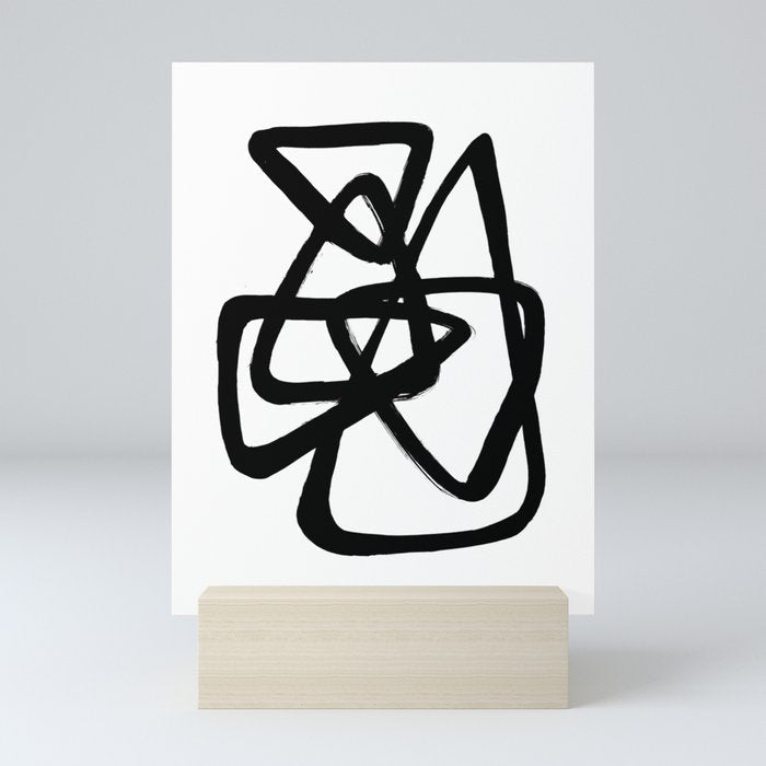 A Family Of Five White Background Mini Art Print