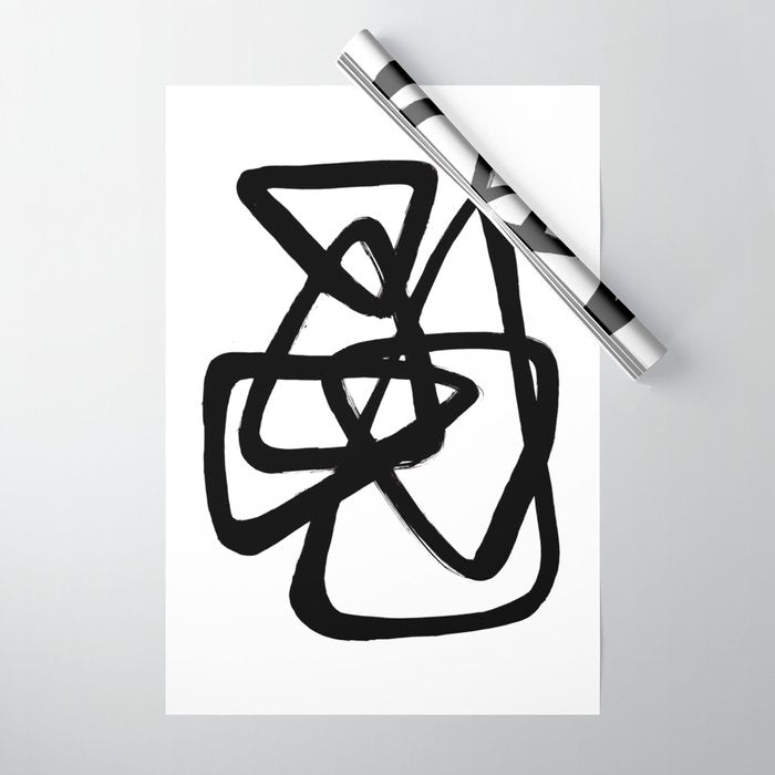 A Family Of Five White Background Wrapping Paper
