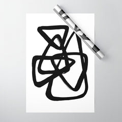 A Family Of Five White Background Wrapping Paper