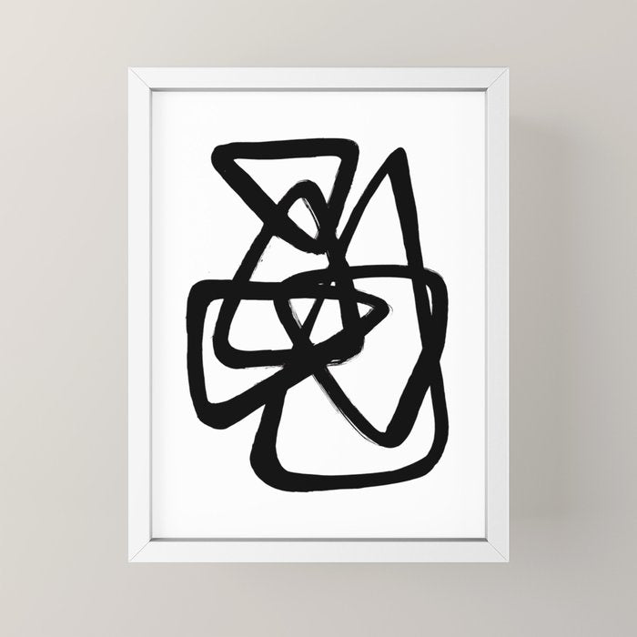 A Family Of Five White Background Mini Art Print