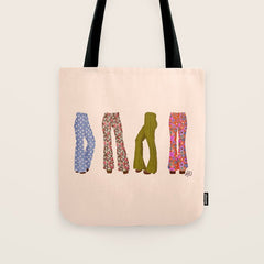 1970s Bellbottom Bliss Retro Fashion Tote Bag