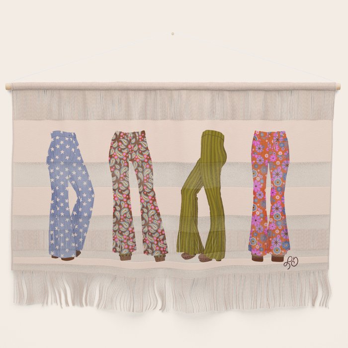 1970s Bellbottom Bliss Retro Fashion Wall Hanging