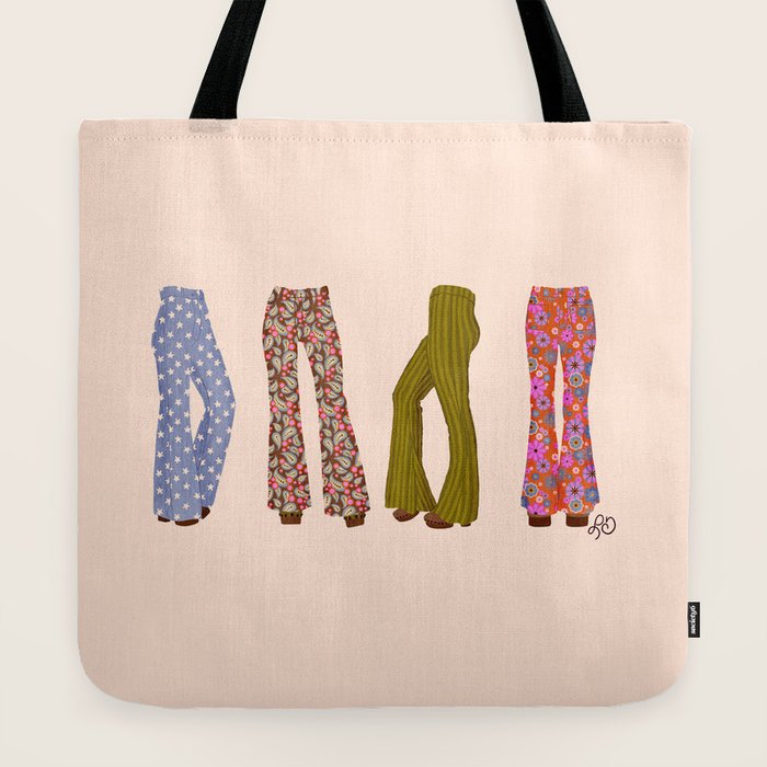 1970s Bellbottom Bliss Retro Fashion Tote Bag