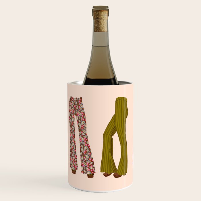 1970s Bellbottom Bliss Retro Fashion Wine Chiller