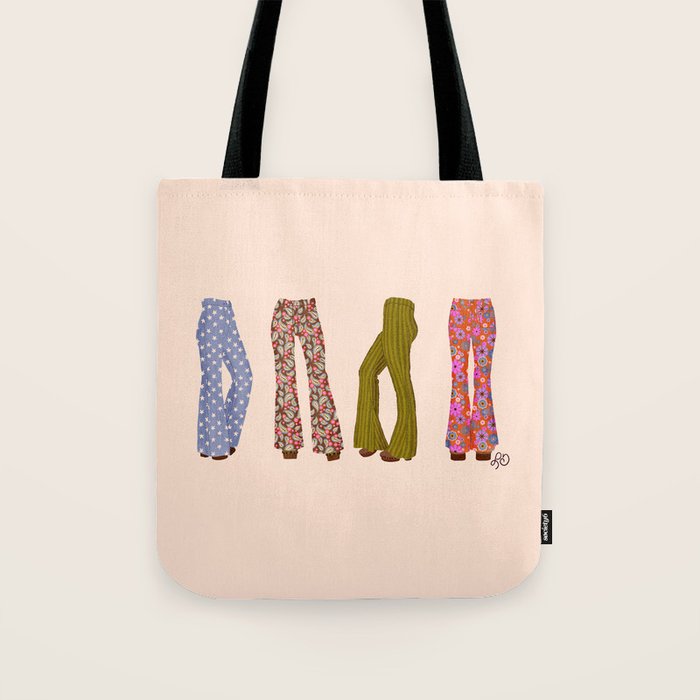 1970s Bellbottom Bliss Retro Fashion Tote Bag