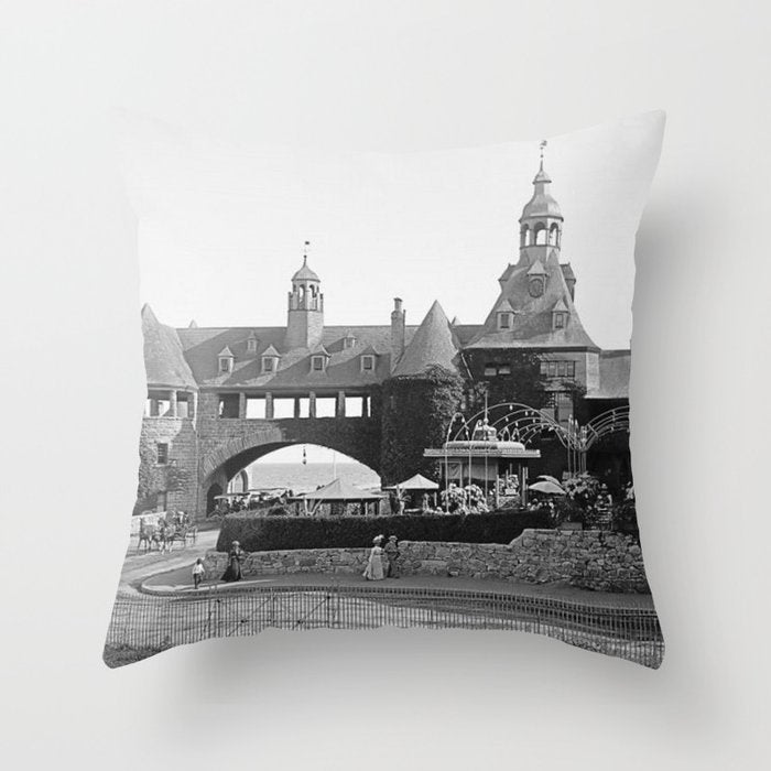 1890 Narragansett Towers & Casino, Narragansett, Rhode Island Throw Pillow