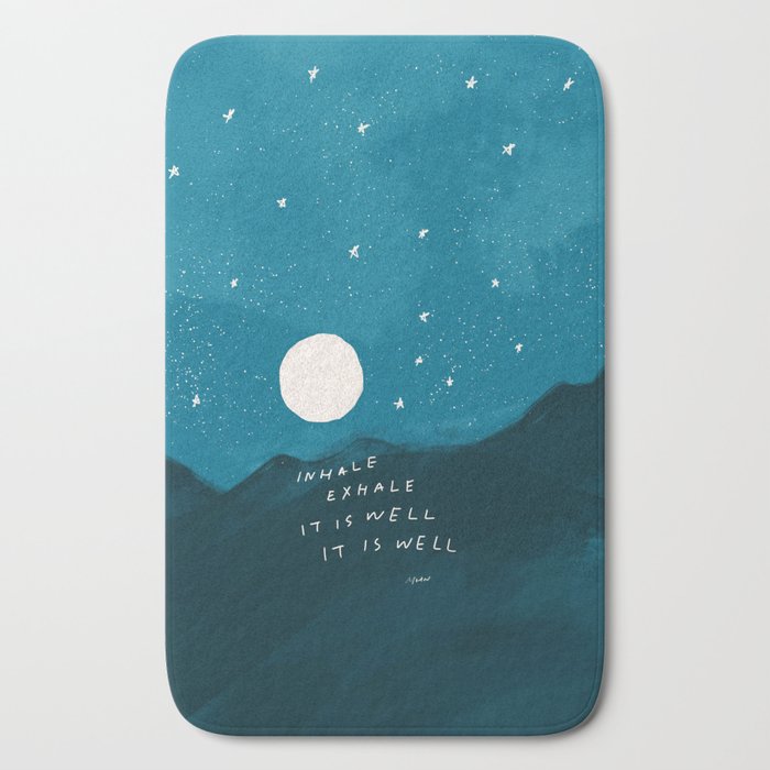 "Inhale Exhale It is Well It Is Well" Bath Mat