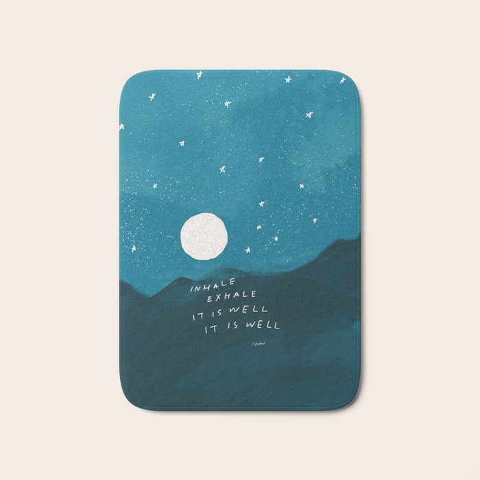 "Inhale Exhale It is Well It Is Well" Bath Mat