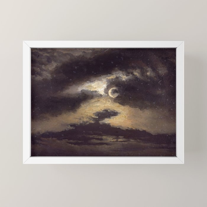 "Clouds in Moonlight" by Knud Baade, 1843 Mini Art Print