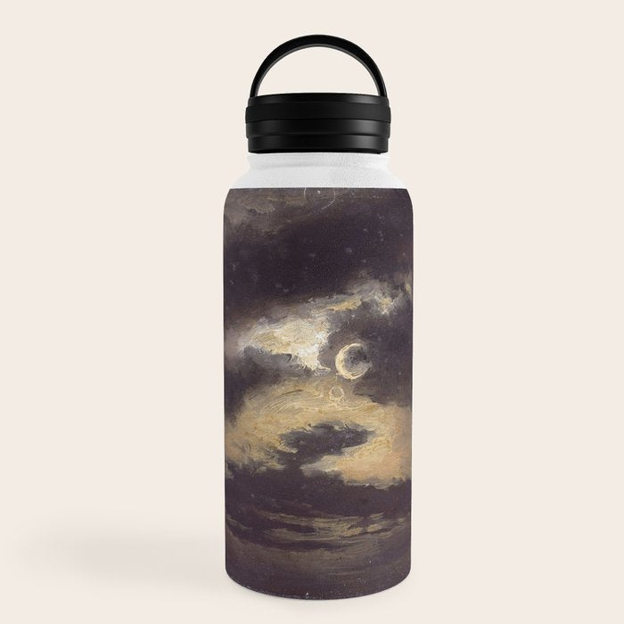 "Clouds in Moonlight" by Knud Baade, 1843 Water Bottle