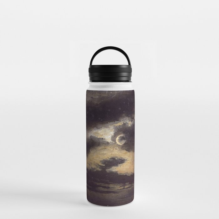 "Clouds in Moonlight" by Knud Baade, 1843 Water Bottle