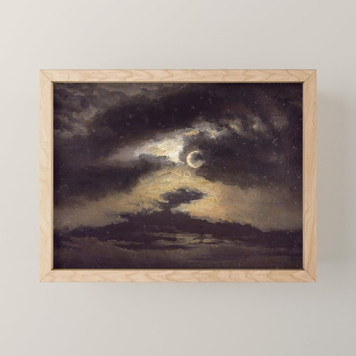 "Clouds in Moonlight" by Knud Baade, 1843 Mini Art Print