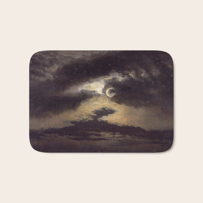 "Clouds in Moonlight" by Knud Baade, 1843 Bath Mat