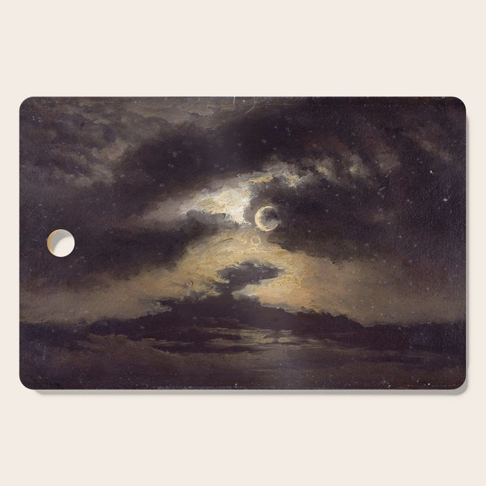 "Clouds in Moonlight" by Knud Baade, 1843 Cutting Board