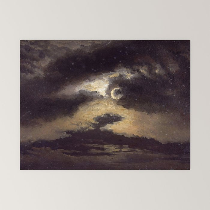 "Clouds in Moonlight" by Knud Baade, 1843 Mini Art Print