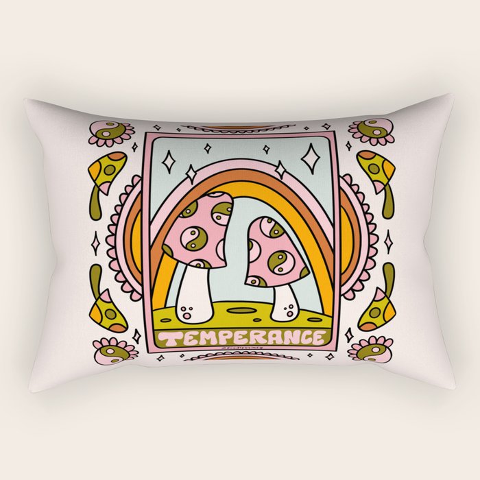 14. Temperance Tarot Mushroom Rectangular Pillow