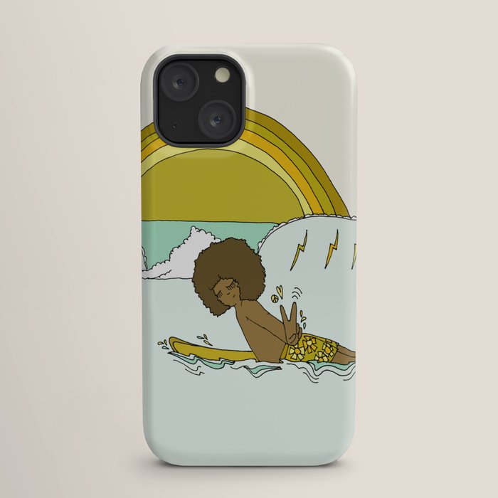 "buttons" kaluhiokalani 70s surf legend // retro surf art by surfy birdy iPhone Case