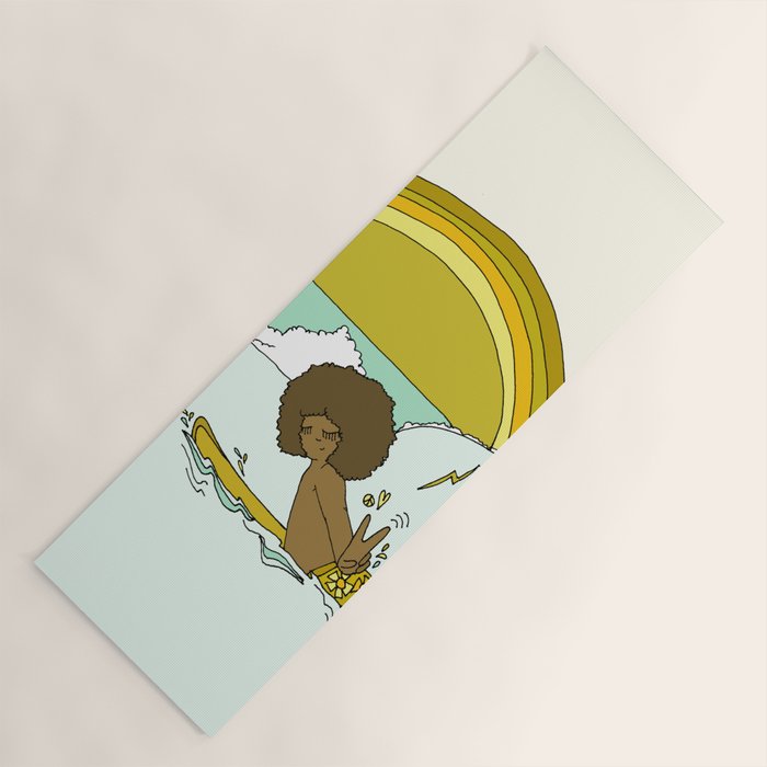 "buttons" kaluhiokalani 70s surf legend // retro surf art by surfy birdy Yoga Mat