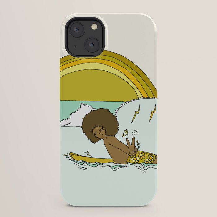 "buttons" kaluhiokalani 70s surf legend // retro surf art by surfy birdy iPhone Case