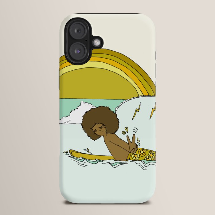 "buttons" kaluhiokalani 70s surf legend // retro surf art by surfy birdy iPhone Case