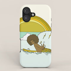 "buttons" kaluhiokalani 70s surf legend // retro surf art by surfy birdy iPhone Case
