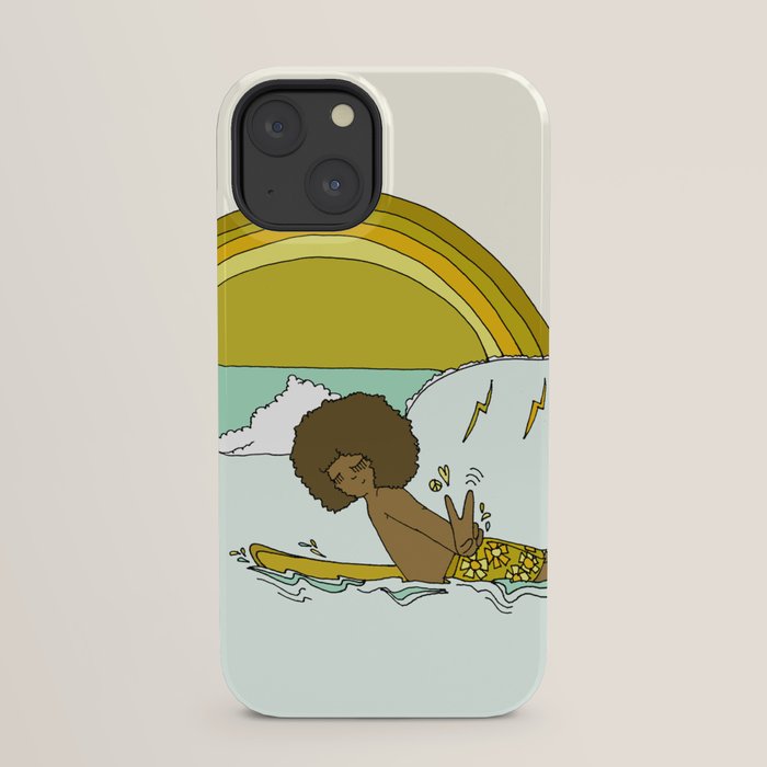 "buttons" kaluhiokalani 70s surf legend // retro surf art by surfy birdy iPhone Case