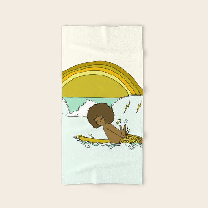 "buttons" kaluhiokalani 70s surf legend // retro surf art by surfy birdy Bath Towel
