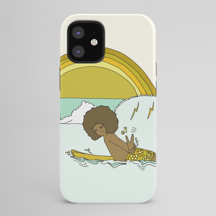 "buttons" kaluhiokalani 70s surf legend // retro surf art by surfy birdy iPhone Case