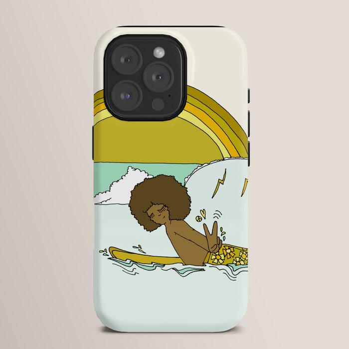 "buttons" kaluhiokalani 70s surf legend // retro surf art by surfy birdy iPhone Case