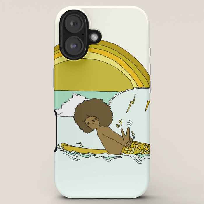 "buttons" kaluhiokalani 70s surf legend // retro surf art by surfy birdy iPhone Case