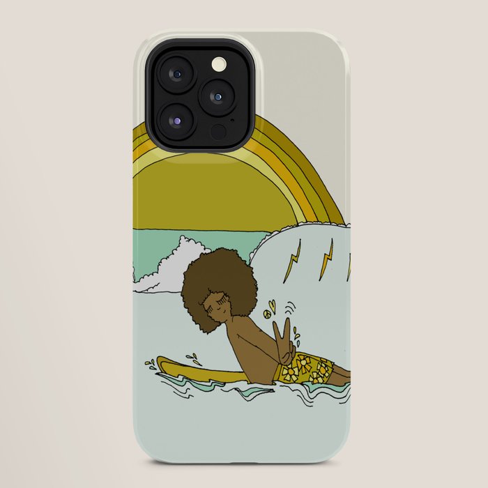 "buttons" kaluhiokalani 70s surf legend // retro surf art by surfy birdy iPhone Case