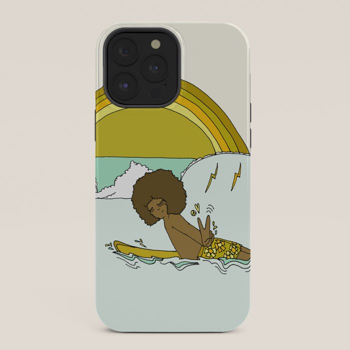 "buttons" kaluhiokalani 70s surf legend // retro surf art by surfy birdy iPhone Case
