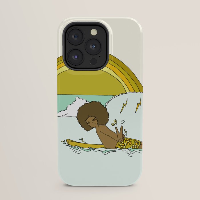 "buttons" kaluhiokalani 70s surf legend // retro surf art by surfy birdy iPhone Case
