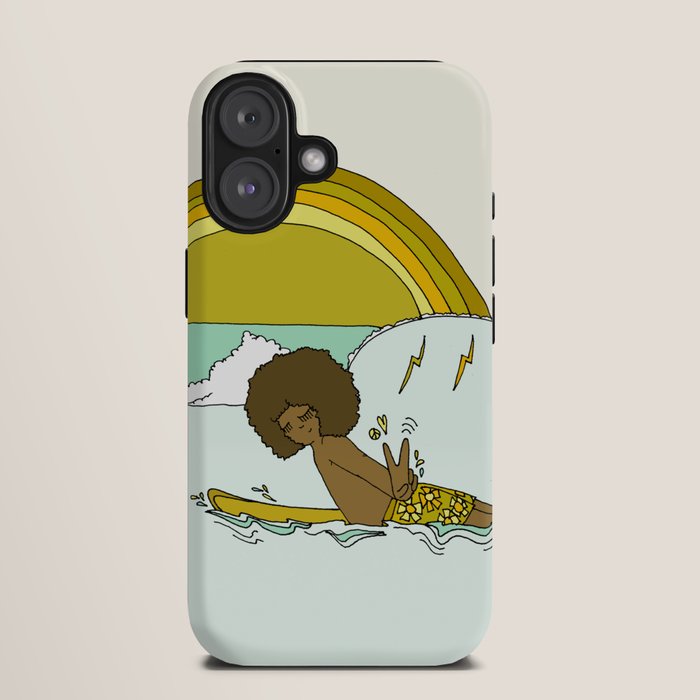 "buttons" kaluhiokalani 70s surf legend // retro surf art by surfy birdy iPhone Case