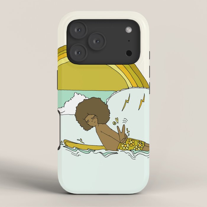 "buttons" kaluhiokalani 70s surf legend // retro surf art by surfy birdy iPhone Case