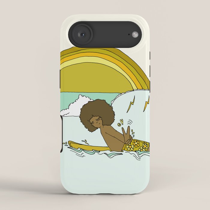 "buttons" kaluhiokalani 70s surf legend // retro surf art by surfy birdy iPhone Case