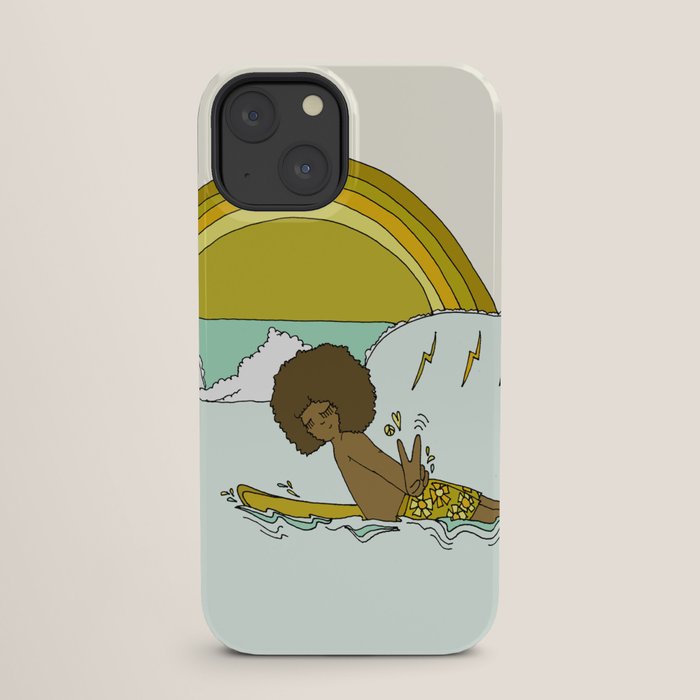 "buttons" kaluhiokalani 70s surf legend // retro surf art by surfy birdy iPhone Case