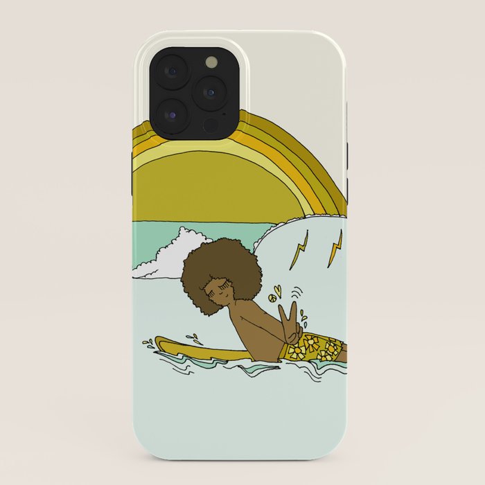 "buttons" kaluhiokalani 70s surf legend // retro surf art by surfy birdy iPhone Case
