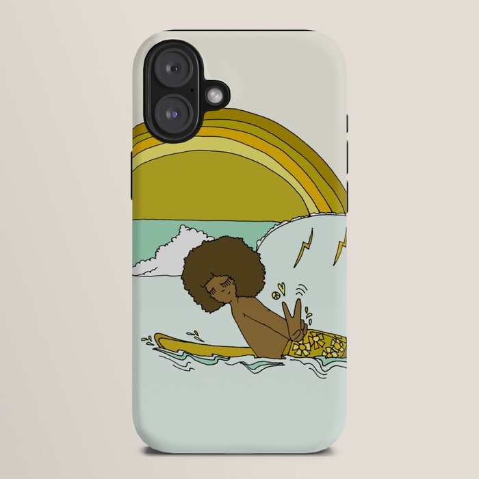 "buttons" kaluhiokalani 70s surf legend // retro surf art by surfy birdy iPhone Case