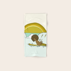 "buttons" kaluhiokalani 70s surf legend // retro surf art by surfy birdy Bath Towel