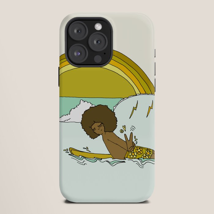 "buttons" kaluhiokalani 70s surf legend // retro surf art by surfy birdy iPhone Case