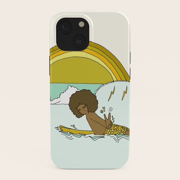 "buttons" kaluhiokalani 70s surf legend // retro surf art by surfy birdy iPhone Case