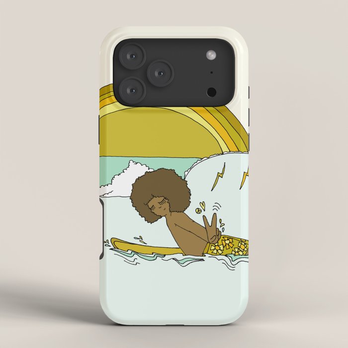 "buttons" kaluhiokalani 70s surf legend // retro surf art by surfy birdy iPhone Case