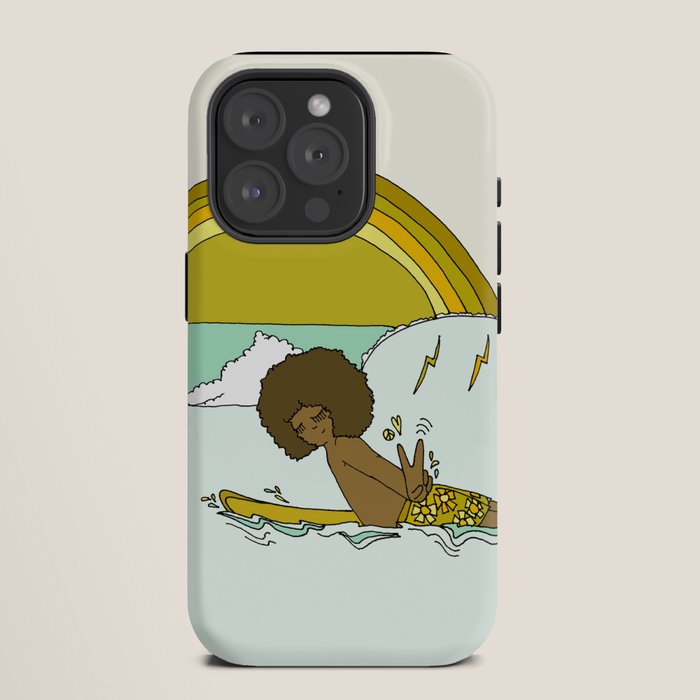 "buttons" kaluhiokalani 70s surf legend // retro surf art by surfy birdy iPhone Case