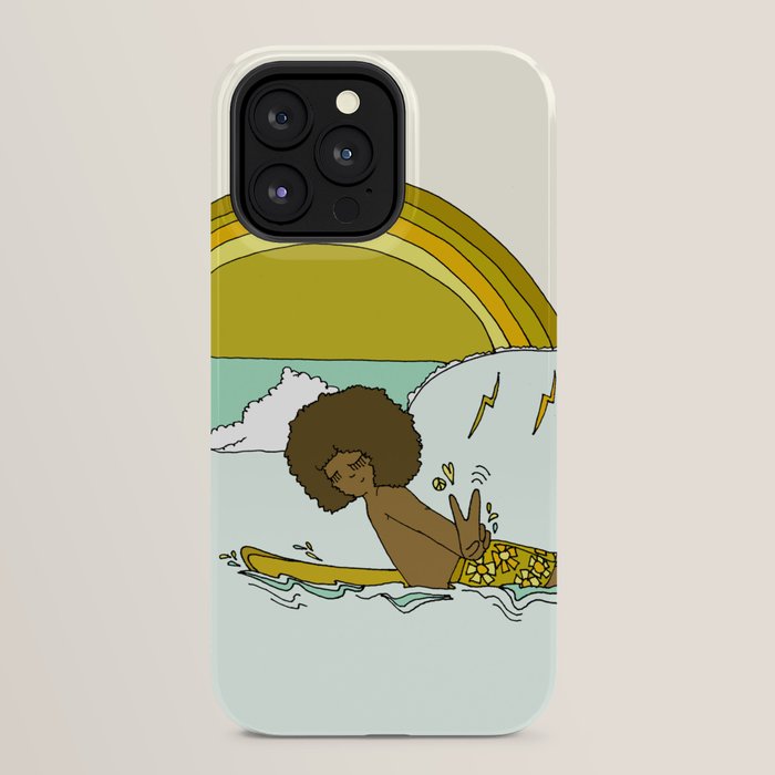 "buttons" kaluhiokalani 70s surf legend // retro surf art by surfy birdy iPhone Case