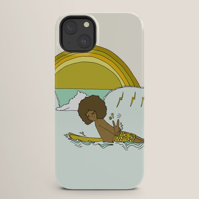 "buttons" kaluhiokalani 70s surf legend // retro surf art by surfy birdy iPhone Case