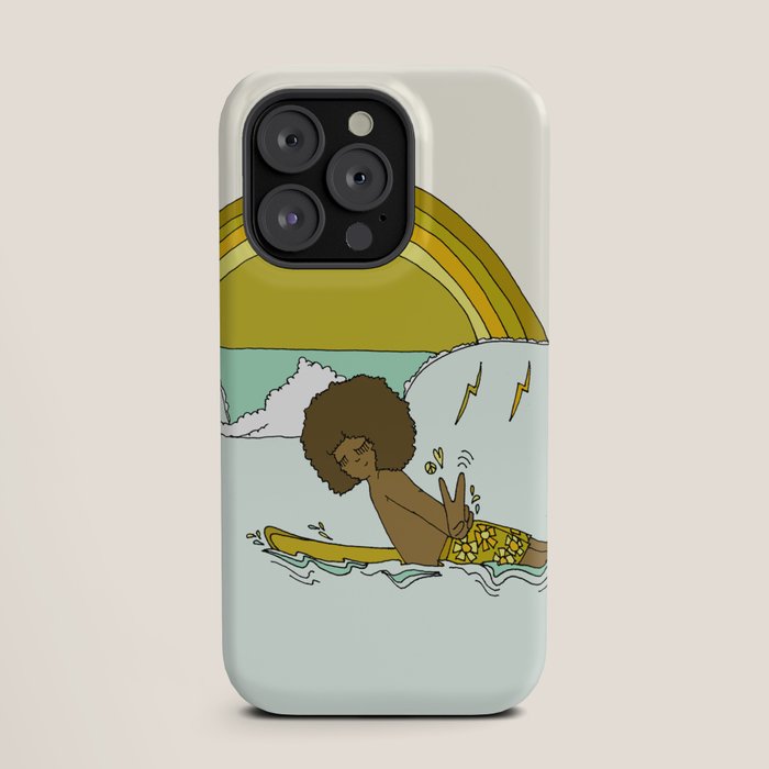 "buttons" kaluhiokalani 70s surf legend // retro surf art by surfy birdy iPhone Case
